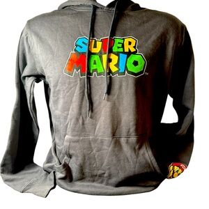 NWT Super Mario hoodie gray size small
